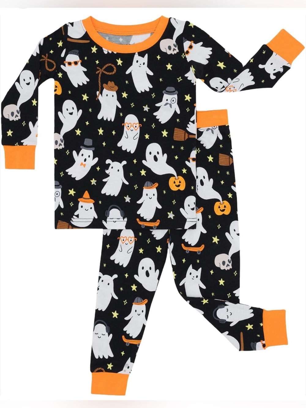 LITTLE SLEEPIES Friendly Ghosts Halloween Bamboo Pajama Set - 4T